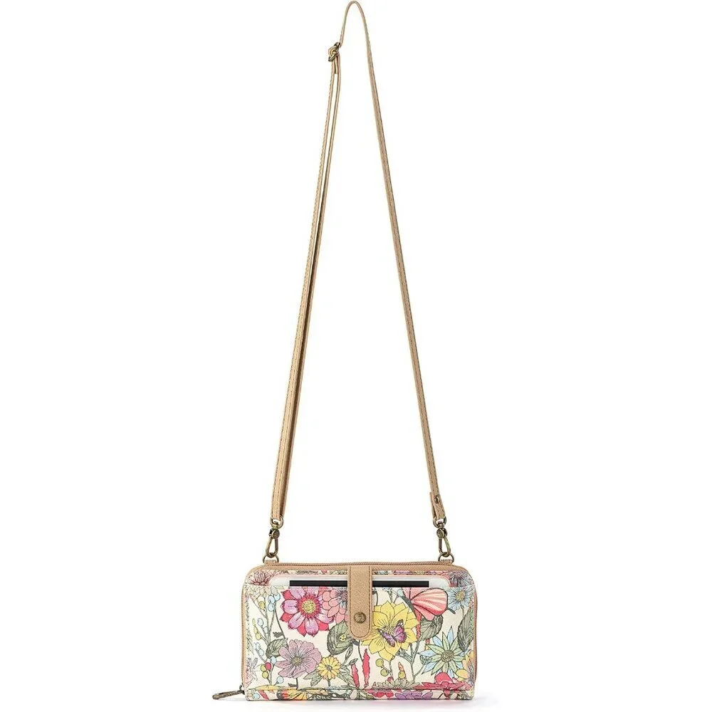 Large Smartphone Crossbody Bag Coated Canvas Women Stylish Organizes Essentials